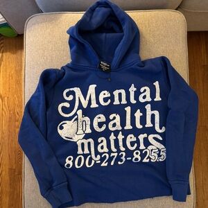 Euphoric 777 Blue Mental Health Matters Print Hoodie